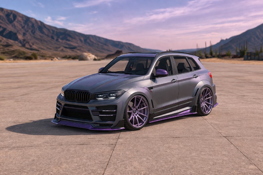 GSTREB1 — grey widebody BMW X5 style SUV